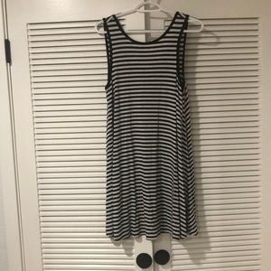 American Eagle Outfitters Dress Striped, Size XS, black and grey